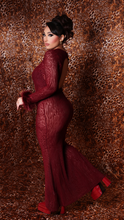 "Miss Leopard" Velvet Mesh Maxi Gown