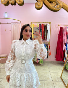 "Parisa" Embroidered Mini Dress