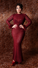 "Miss Leopard" Velvet Mesh Maxi Gown