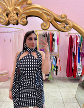 "Odette" Satin Polka Dot Scarf Mini Dress