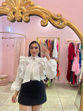 "Victorian" Wool Bow Tie Blouse