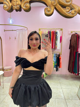 "Aria" Velvet Satin Bubble Hem Mini Dress