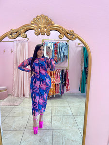 "Pink PP" Mesh Midi Dress