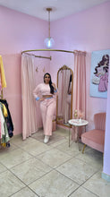 "Hannah" Boxy Crop Top Co-ord Contrast Pant Set
