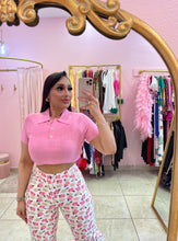 "You're Cute" Pink Floral Print Jeans