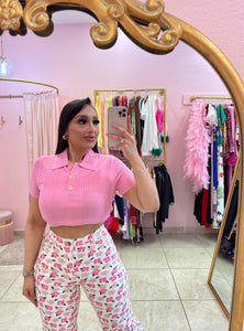 "You're Cute" Pink Floral Print Jeans