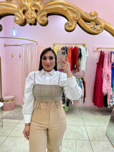 "Glenny" Patterned Feather Hem Crop Top
