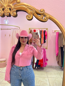 "Emilia" Fringe Cropped Blazer