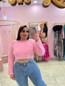 "Britney" Fuzzy Crop Sweater