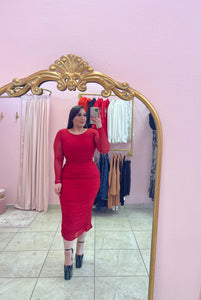 "Santa Baby" Mesh Midi Dress