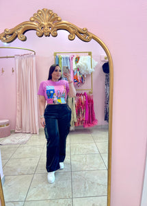 "Carmela" Faux Leather Cargo Pants