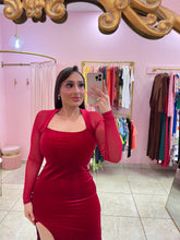 "Amanda" Velvet Mesh Maxi Dress