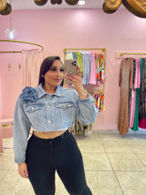 "Rose" Crop Denim Jacket