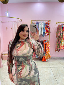 "Viviana" Mesh Midi Dress