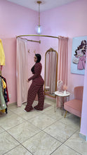 "Sherry" Striped Ribbed Crop Top Co-ord Pant Set