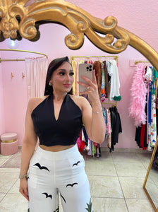 "Sonny" Halter Crop Top Co-ord Pant Set