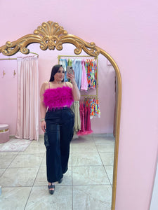 "Fer" Feather Crop Top