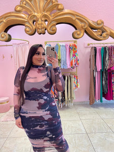 "Mildreth" Mesh Midi Dress