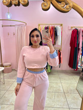 "Hannah" Boxy Crop Top Co-ord Contrast Pant Set