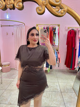 "Delaney" Lace Trim Midi Dress