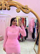 "Madelina" Mock Neck Mesh Mini Dress