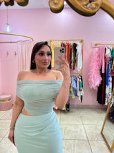 "Pamina" Mesh Off The Shoulder Midi Dress