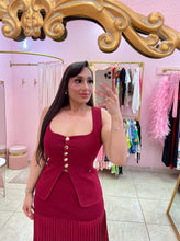 "Cerise" Vest Co-ord Pleated Skirt Set