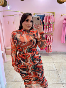 "Marcela" Mesh Midi Dress