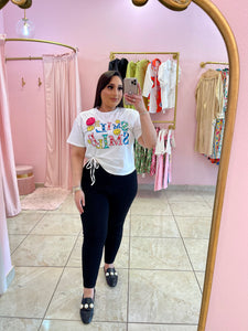 "Smile Smile" Graphic Print Tee