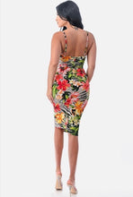 "Tropic Fever" Ruched Midi Dress