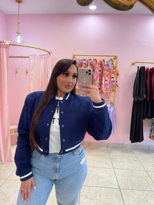 "Yankees" Crop Bomber Jacket