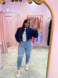 "Yankees" Crop Bomber Jacket